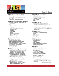 4th Grade Core Concepts - Aurora Christian Schools