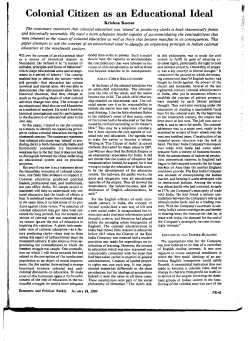 Colonial Citizen as an Educational Ideal