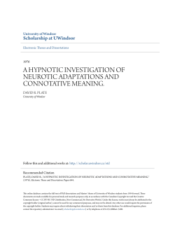 a hypnotic investigation of neurotic adaptations and connotative