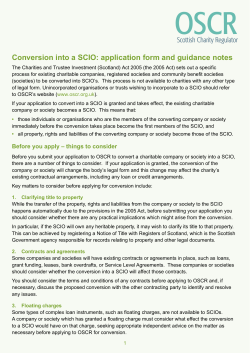 Conversion into a SCIO: application form and guidance notes
