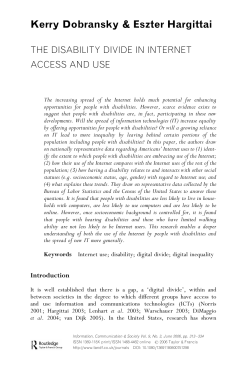 The Disability Divide in Internet Access and Use