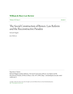 The Social Construction of Brown: Law Reform and the