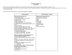 Schools Supplies List