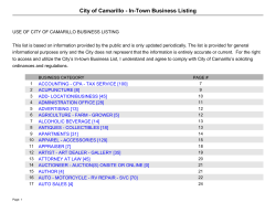 City of Camarillo - In-Town Business Listing