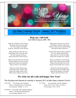 Ring out, wild bells We wish you all a safe and happy New Year!