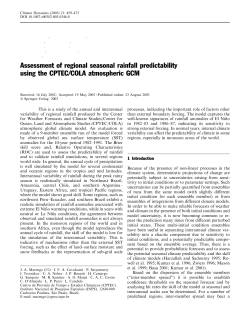 Assessment of regional seasonal rainfall predictability - Clima