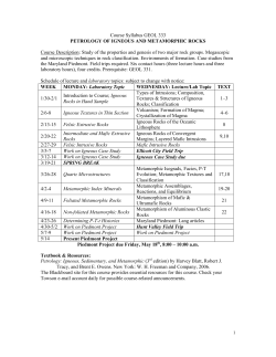 petrology of igneous and metmorphic rocks