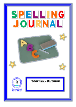 Spelling Journal - Autumn - International School of Madrid