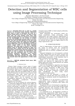 Detection and Segmentation of WBC cells using Image Processing