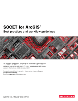 SOCET for ArcGIS &reg; Best practices and workflow guidelines