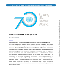 The United Nations at the age of 70 - NVVN