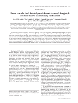 Should reproductively isolated populations of Lutzomyia longipalpis