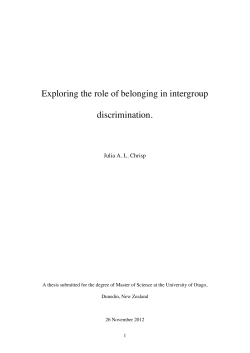 Exploring the role of belonging in intergroup