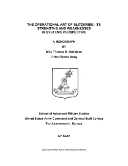 the operational art of blitzkrieg: its strengths and weaknesses