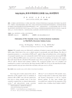 NH4F/H3PO4 体系中阳极氧化法制备 TiO 2 纳米管阵列
