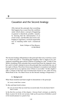 9 Causation and the Second Analogy