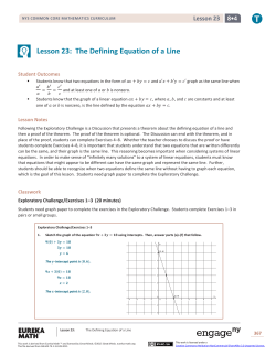 Lesson 23: The Defining Equation of a Line
