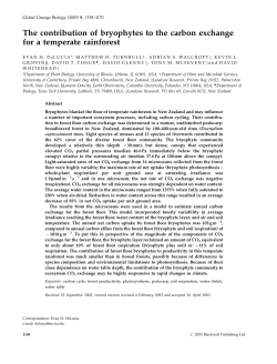 The contribution of bryophytes to the carbon