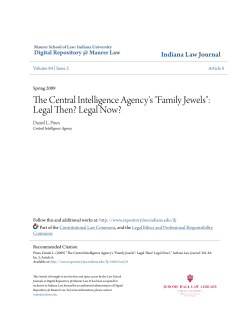 The Central Intelligence Agency`s "Family Jewels": Legal Then