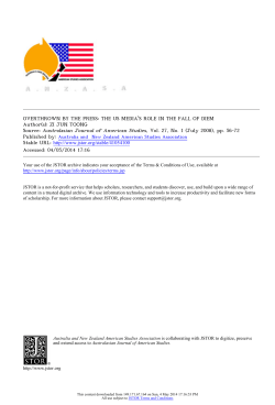 overthrown by the press: the us media`s role in the fall of diem