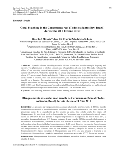 Coral bleaching in the Caramuanas reef (Todos os Santos