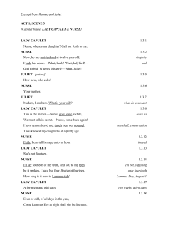 Excerpt from ​Romeo and Juliet ACT 1, SCENE 3