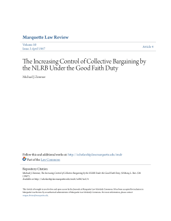 The Increasing Control of Collective Bargaining by the NLRB Under