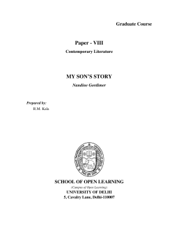 Paper - VIII MY SON`S STORY