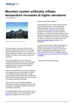 Mountain system artificially inflates temperature increases