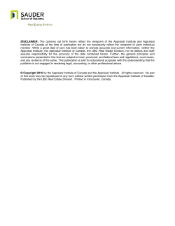 Appraisal of Real Estate - The University of British Columbia