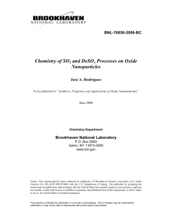 Chemistry of SO2 and DeSOx Processes on Oxide