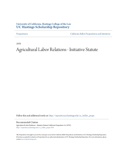 Agricultural Labor Relations - Initiative Statute