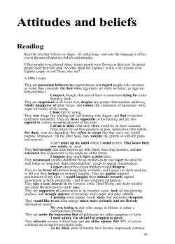 Attitudes and beliefs