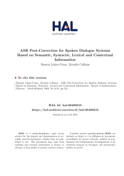ASR Post-Correction for Spoken Dialogue Systems Based on