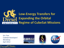 Eric Tran CubeSat Developers` Workshop April 2012