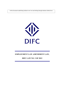 Employment Law Amendment Law, DIFC Law No 3 of 2012