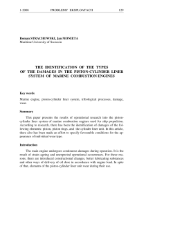 the identification of the types of the damages in the piston