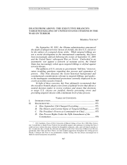 DEATH FROM ABOVE: THE EXECUTIVE BRANCH`S TARGETED