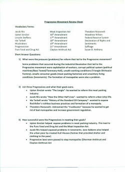 Progressive Movement Review Sheet Vocabulary Terms: Jacob Riis