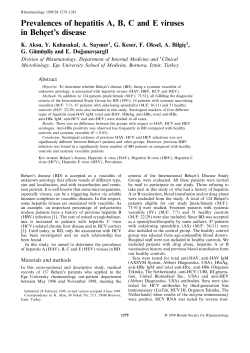 Prevalences of hepatitis A, B, C and E viruses in Behçet`s disease