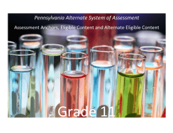Pennsylvania Alternate System of Assessment - PASA