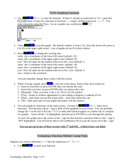 TI-89: Graphing Functions Evaluating a Function, Method 1 using