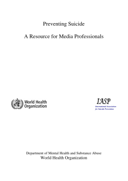 Preventing Suicide A Resource for Media Professionals