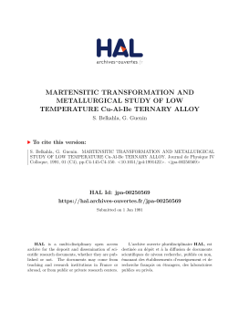MARTENSITIC TRANSFORMATION AND METALLURGICAL
