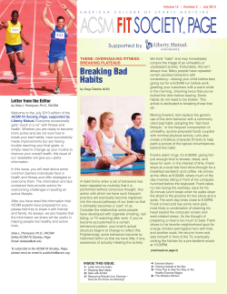 Overhauling Fitness - American College of Sports Medicine
