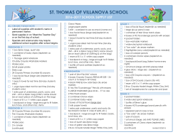 2016-2017 Supply List - St. Thomas of Villanova School