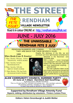 June July 2016 - Rendham