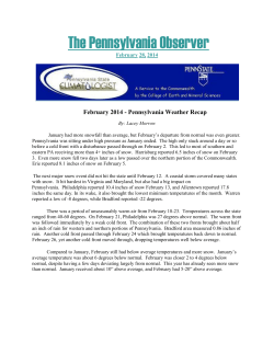 February - Pennsylvania State Climatologist