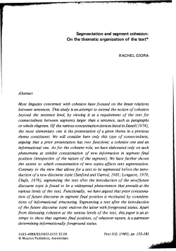 Segmentation and segment cohesion: On the thematic organization