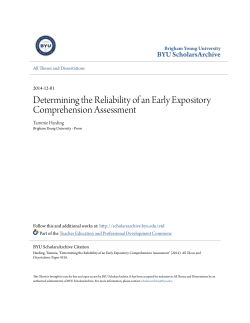 Determining the Reliability of an Early Expository Comprehension